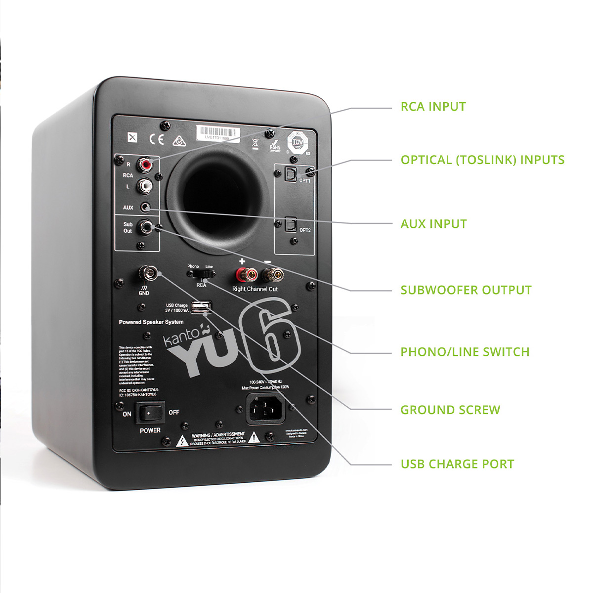 Kanto YU6 Powered Bookshelf Speakers with Built-In Bluetooth - Pair - Picture 14 of 28