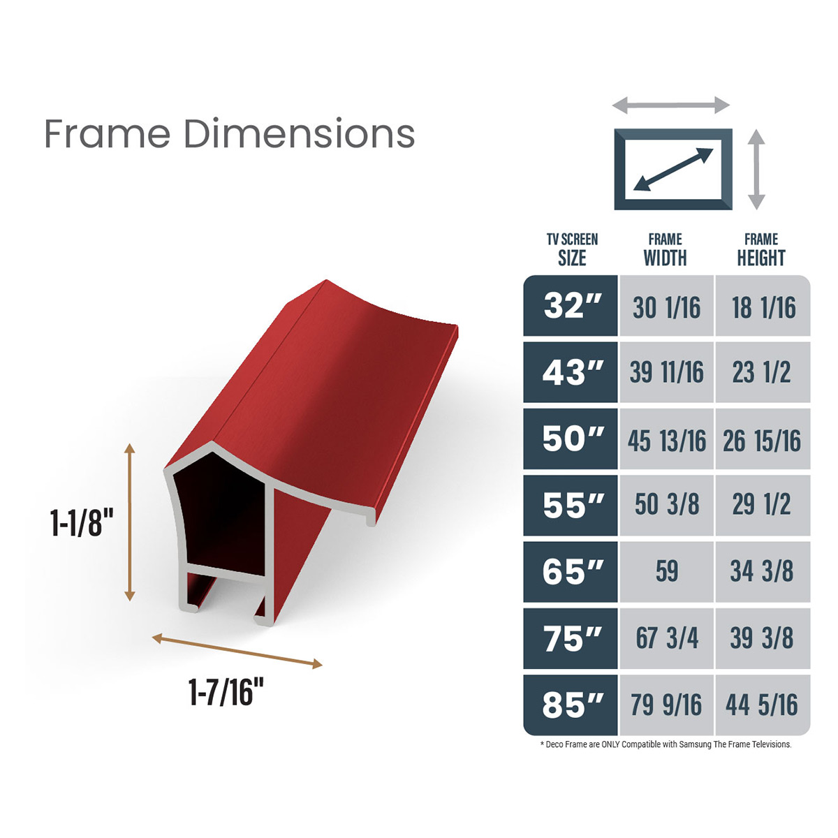 Deco TV Frames 85" Alloy Prismatic Frame for Samsung The Frame TV 2021-2024