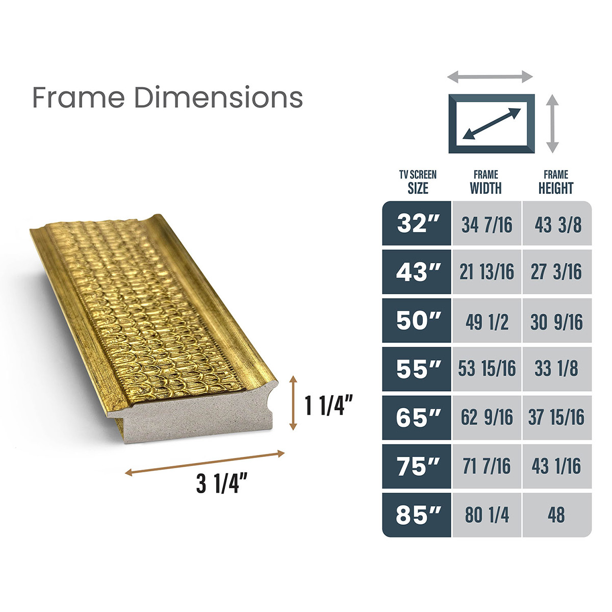 Deco TV Frames 43" Customizable Frame for Samsung The Frame TV 2021-2023